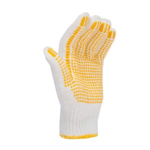 50g T/C Single Side PVC Dots Bleached Cotton Work Gloves for Safety Modelo Number C080D1-B
