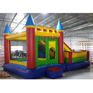 Outdoor Amusement Park 6 x 5 m PVC Tarpaulin Inflatable Bouncy Castle With Slide