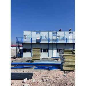 Rectangle Guest House with Wooden Floor Prefab Sandwich Panel House