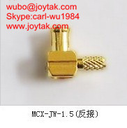 High quality gold plated MCX plug right angle crimp type coaxial adapter MCX-JW