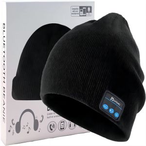 Bluetooth Beanie,Double Fleece Lined with Bluetooth 5.1 Wireless Warm Knit