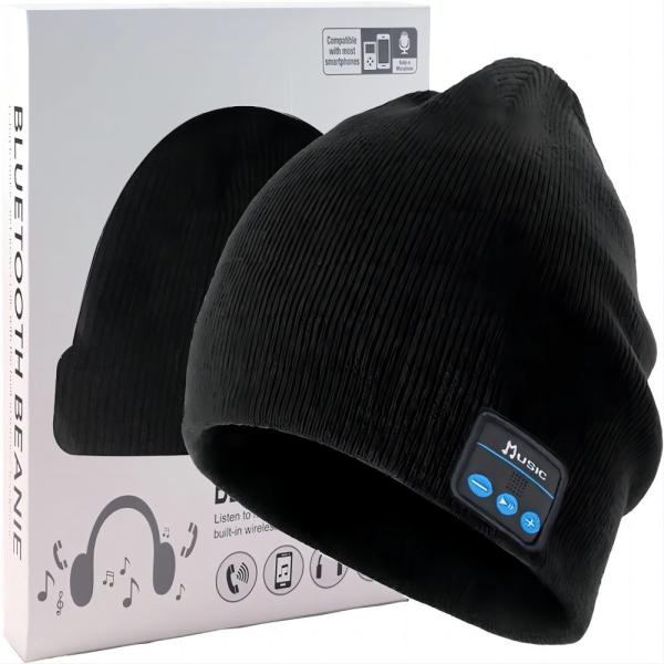 Bluetooth Beanie,Double Fleece Lined with Bluetooth 5.1 Wireless Warm Knit