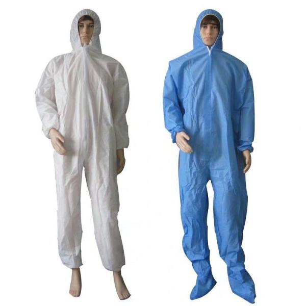 Quality Full Body Breathable Disposable Coveralls High Pretection Level With Zipper wholesale