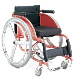 100kg Solid Manual Lightweight Sport Wheelchair Rose Gold Coating Frame