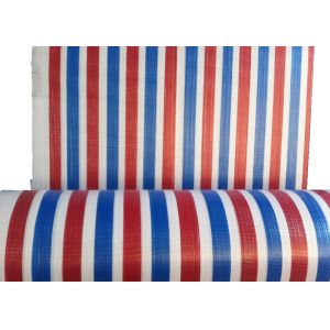 Cheap Red Blue Striped PP Woven Fabric With 700D - 1000D for sale