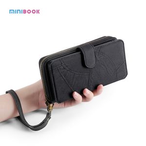 Letter Pattern PU Leather Wallet Case for iPhone 13 Pro Max Minibook Multi