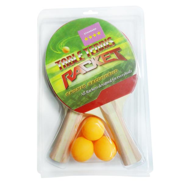 Quality Professional Performance Table Tennis Set Blister Packing With 3 Yellow Balls / 2 Bats wholesale