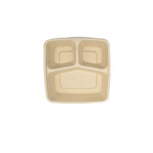 biodegradable sugarcane bagasse food container with pla plastic lid