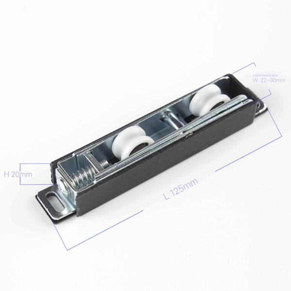 Sliding Door Roller with Adjustable Double Pulley and Iron Zinc Plating Body