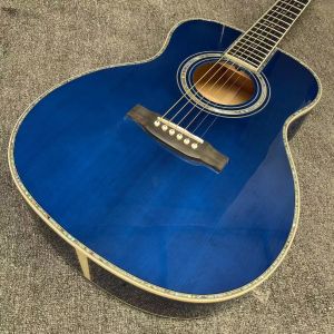 Custom Solid East Indian Rosewood Back Side OM Acoustic Guitar with Double