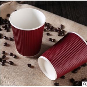 Custom Printed Hot Ripple Wrap Coffee Cups , Disposable Ripple Insulated Cups