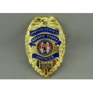 Custom USMTA Muay Thai Zinc Alloy Souvenir Badges 3.5 inch Soft Enamel