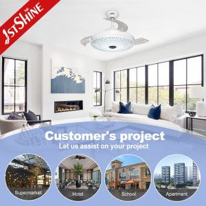 Support Dimmer 1stshine LED Ceiling Fan with Clear Acrylic Blades and Hidden