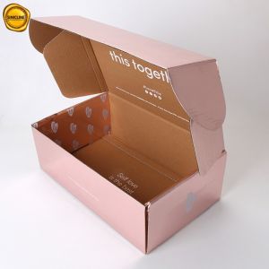 Custom Printed Rose Gold Corrugated Shipping Box For Cosmetics