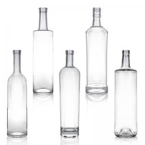 China Direct Sell Glass Bottle with Lid for Rum Vodka Whisky Tequila Gin Clear or Customized on sale