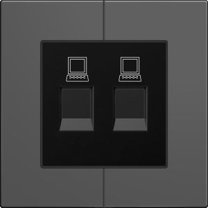 Double RJ45 Cat5 Data Socket D9 Aluminum Alloy White / Champagne Color​