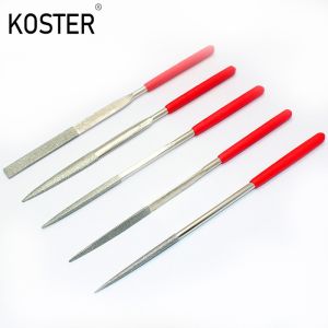 10PCS Plastic Coated Grip Handle Diamond Electroplated Abrasive Needle File