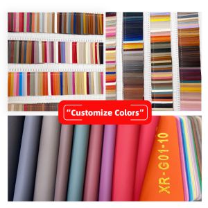 1.8mm Thickness 54/55" Width 40 Colors PVC Leather for Bags with Suede Backing