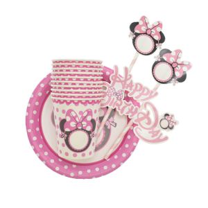 Cheap Mickey Mouse Disposable Party Supplies Paper Plates Cups Straws Dinnerware Sets for sale