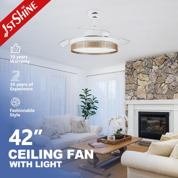 Quality 42" Dimmable Led Light Retractable Invisible Ceiling Fan Light For Living Room wholesale