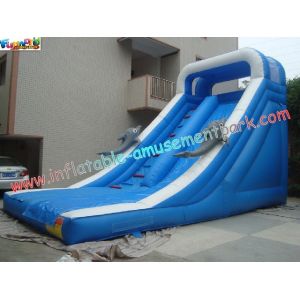 Customised 18 OZ PVC Dolphin Commercial Inflatable Slides For Amusement Parks 8