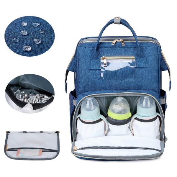3 In 1 Polyester Solid Baby Diaper Backpack 30~40L