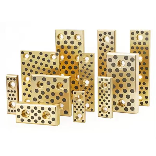 Quality Solid Inlaid Graphite Bronze Bolt Hole Type Sliding Bearing Self Lubricating Slider Brass Oiless Wear Plate wholesale