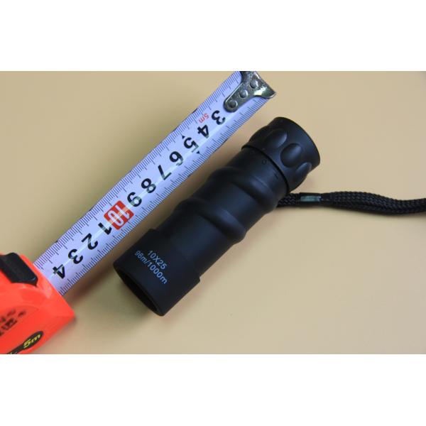 Black Outdoor 10x25 Pocket Monocular Telescope Lightweight For Camping / Hiking