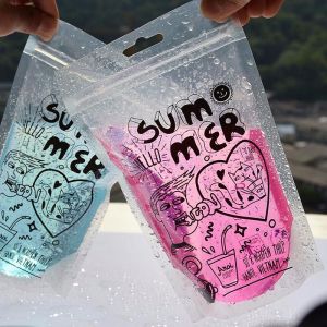Custom PET Plastic transparent k bag for juice/liquid packing