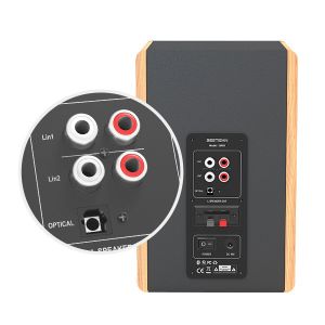 Hifi Active Bookshelf Speaker Wireless Portable Classic Wood Finish Style