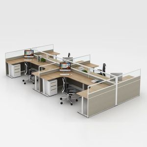 8 Seater Office Workstation Desks Thickness 25mm Modular Cubicle Workstation