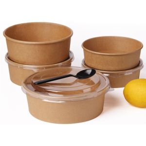 Disposable Kraft paper container saland bowl cup biodegradable or bowl cup