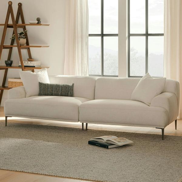 Quality 5 Star Hotel Luxury Modular Linen Fabric White Sectional Sofa For Room wholesale