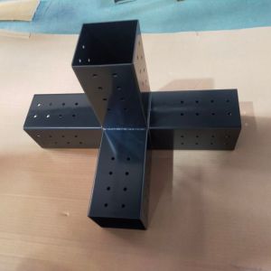 Black Elevated 3 Way Right Corner Bracket for Outdoors Project DIY Pergola Structure