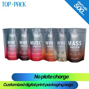 500pcs To Start Digital Print Plastic Food Packaging Pouches For Whey Protein