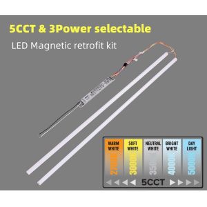 DLC 140Lm/W Magnetic LED Light Troffer Linear retrofit Kit for USA Market Adjust