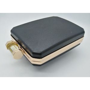Metal Acrylic Closure Clamshell Clutch Frame With Plastic Box