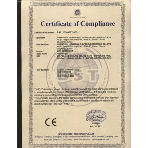 Shenzhen High Bright Optoelectronics Co.,LTD Certifications