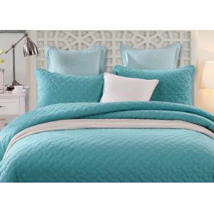 Geometric Embroidered Full Size Quilt 3pcs Country Style 100% Cotton For Home