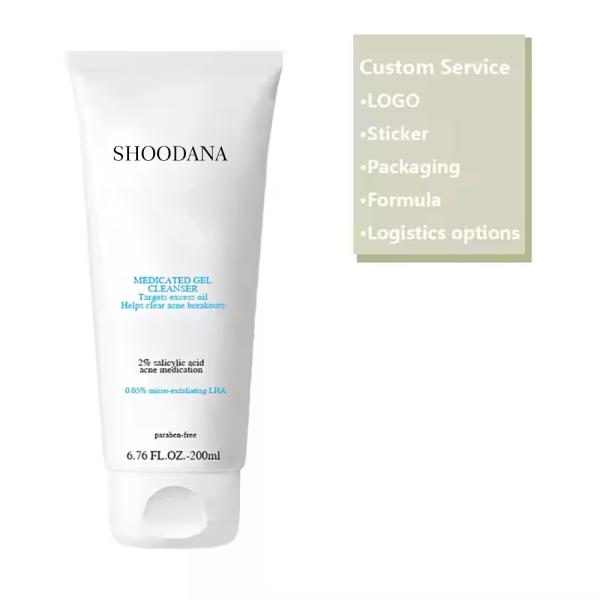 Quality 2% Salicylic Acid 0.05% Micro-Exfoliating Lha Facial Cleanser Whitening Remove Blackhead Shrink Pores Deep Cleaning Skin Care wholesale