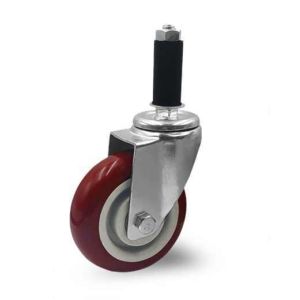 China 3 Inch Expansion Insert Casters 75MM PVC Caster Trolley Cart Wheel Swivel Industrial Castor With Stainless Steel Fork on sale