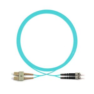 SC ST OM3 Duplex Fiber Optic Patch Cord Multimode , FTTX Fiber Optic Jumper