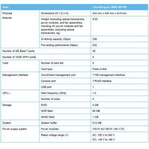 Hua Wei Cloudengine 5882 Ge Access Switch with 48*Ge RJ45 and 4*10ge SFP Uplink