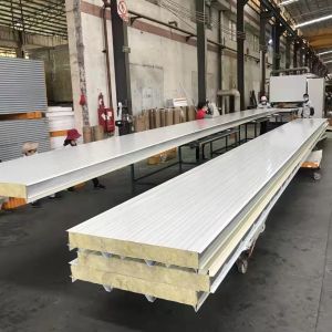 100mm Thickness Rock Wool Sandwich Roof Panel For Ceiling