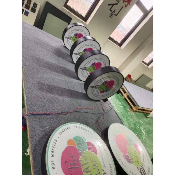 High quality outdoor Double sided round shape wall mount 3d led advertising acrylic light box sign