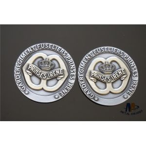 Cute Custom Challenge Coins Crown Double Tone Plating And Backside Engraved /