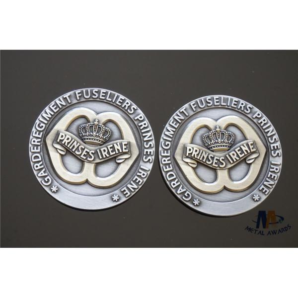 Cute Custom Challenge Coins Crown Double Tone Plating And Backside Engraved /