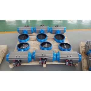 Industrial Pneumatic Wafer Type Butterfly Valve With Double Action Pneumatic