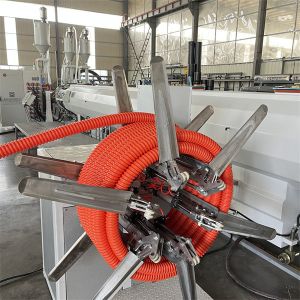 Water Cooling Spiral Pipe Extrusion Line Single Wall Type For Pe Pipe Production