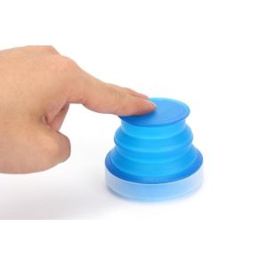 Portable Creative style foldable travel plastic cup with pill case, Random color